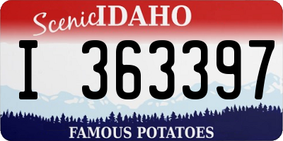 ID license plate I363397