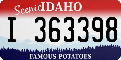 ID license plate I363398