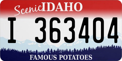 ID license plate I363404