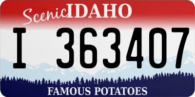 ID license plate I363407