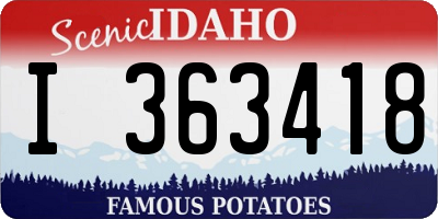ID license plate I363418