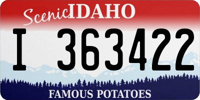 ID license plate I363422