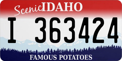 ID license plate I363424