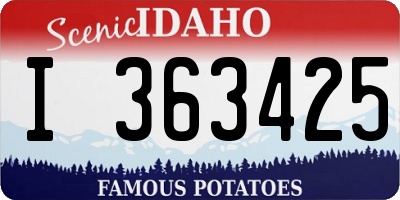 ID license plate I363425