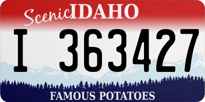 ID license plate I363427