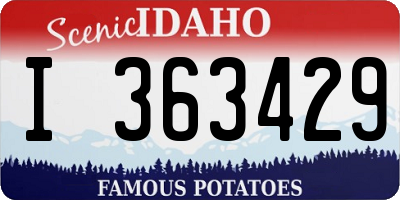 ID license plate I363429