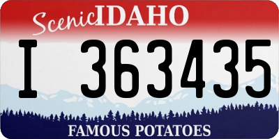 ID license plate I363435