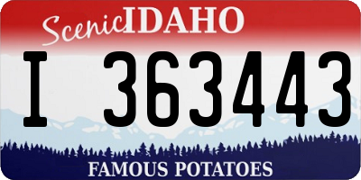 ID license plate I363443