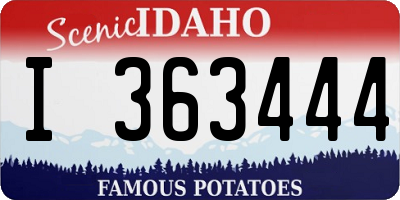 ID license plate I363444