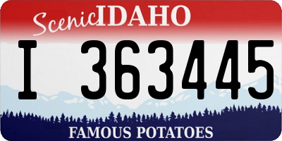 ID license plate I363445