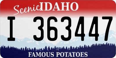 ID license plate I363447