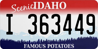 ID license plate I363449