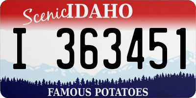 ID license plate I363451