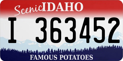 ID license plate I363452