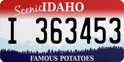 ID license plate I363453