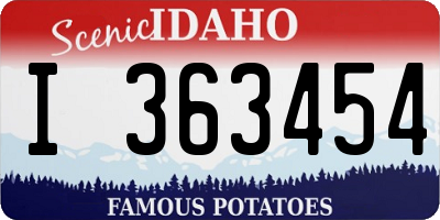 ID license plate I363454