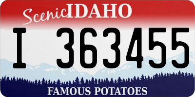 ID license plate I363455