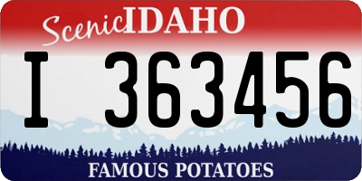 ID license plate I363456