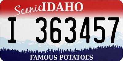 ID license plate I363457