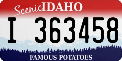 ID license plate I363458
