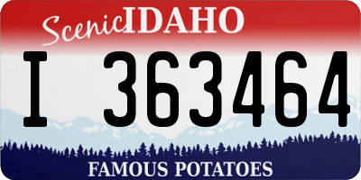 ID license plate I363464