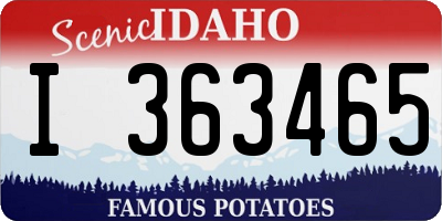 ID license plate I363465