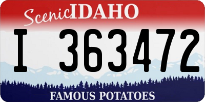 ID license plate I363472