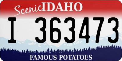 ID license plate I363473