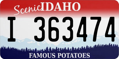 ID license plate I363474