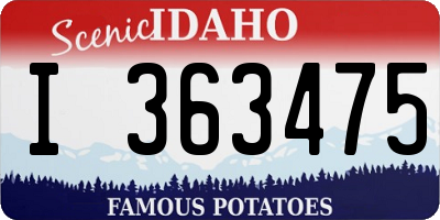 ID license plate I363475