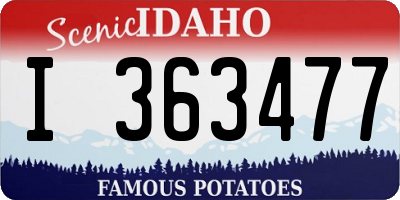 ID license plate I363477
