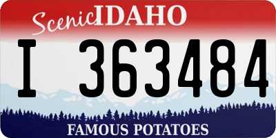 ID license plate I363484