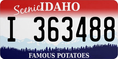 ID license plate I363488