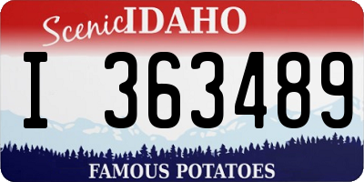 ID license plate I363489