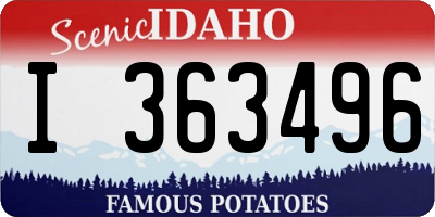 ID license plate I363496