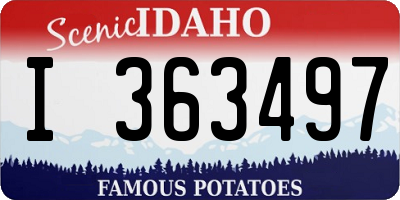 ID license plate I363497