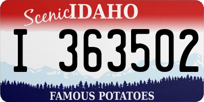 ID license plate I363502