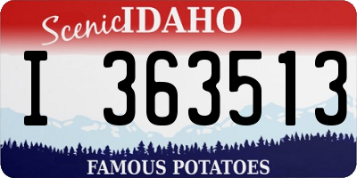 ID license plate I363513