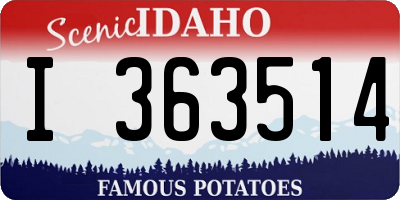 ID license plate I363514
