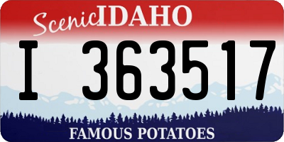 ID license plate I363517