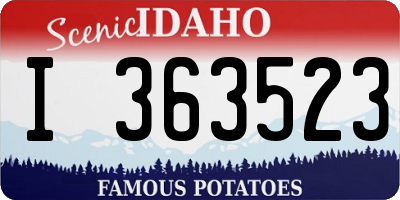 ID license plate I363523