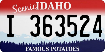 ID license plate I363524