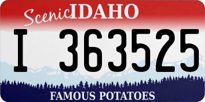 ID license plate I363525