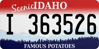 ID license plate I363526