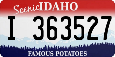 ID license plate I363527