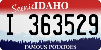ID license plate I363529