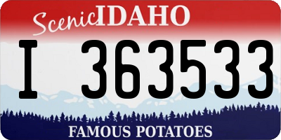ID license plate I363533