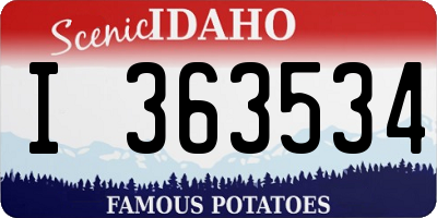 ID license plate I363534