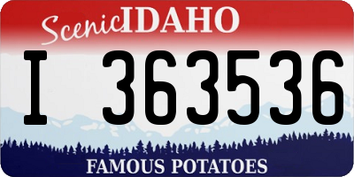 ID license plate I363536