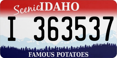 ID license plate I363537